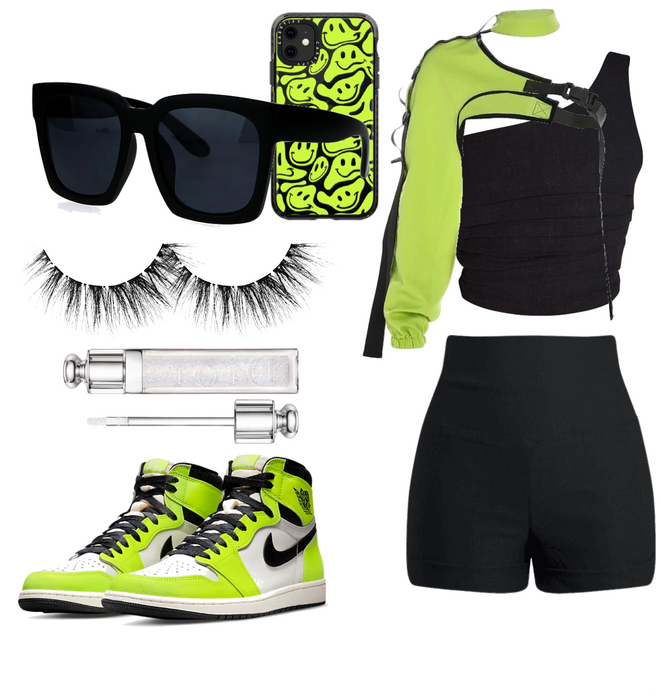 Neon green outfit!