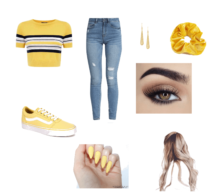 black and yellow vans outfit