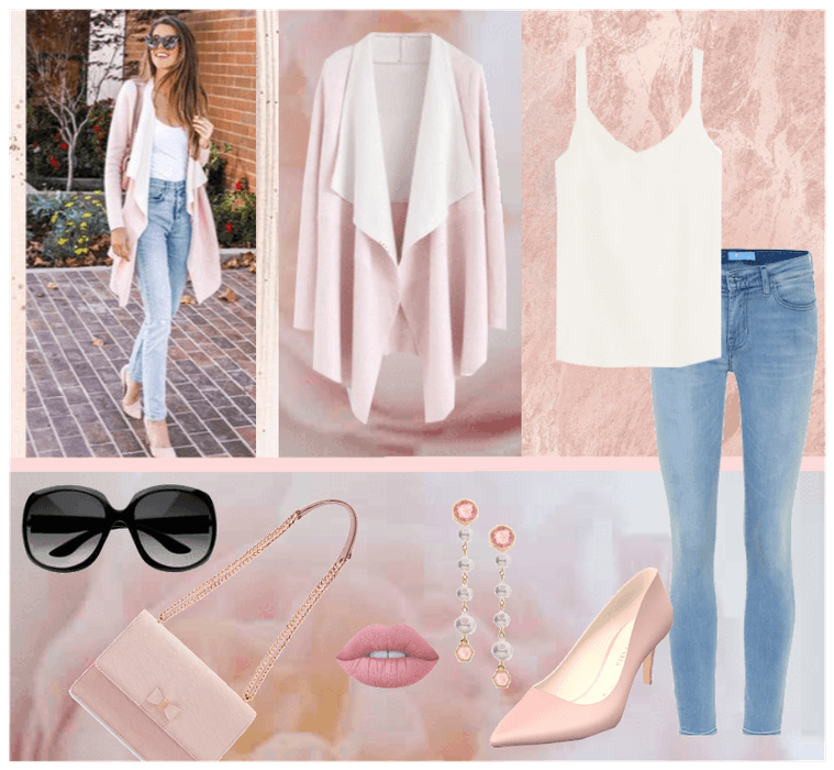 Casual comfort in pastel pink