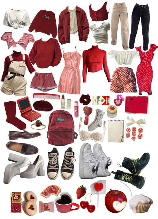 red outfit selection template