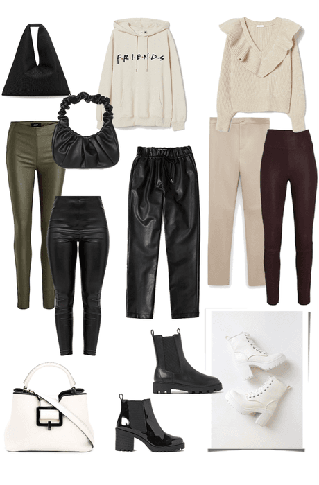 Outfit with leather pants