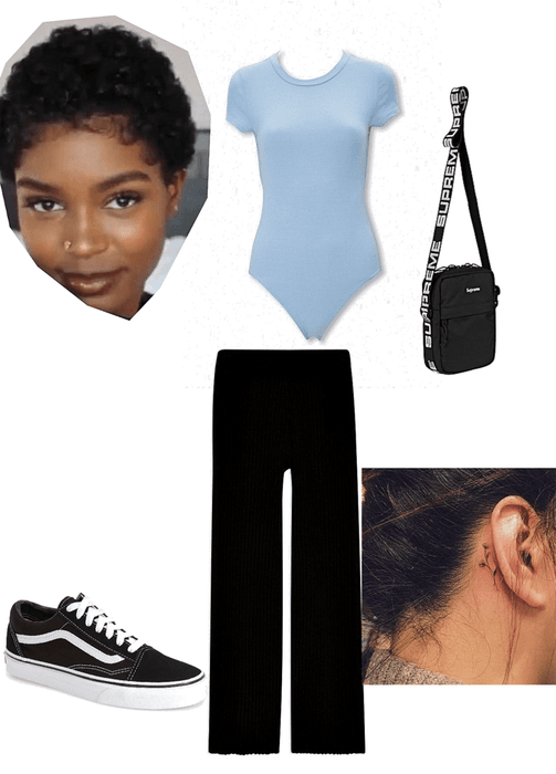 baby blue & Black outfit