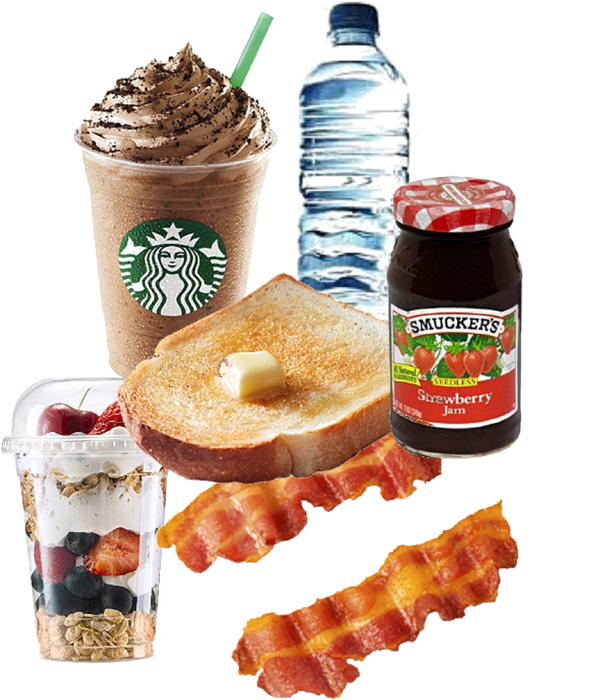 breakfast and Starbucks