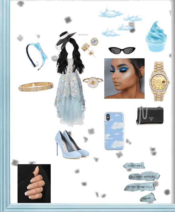blue fantasy outfit