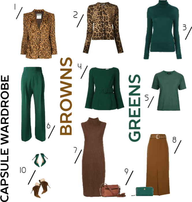 Capsule wardrobe: Casual browns and greens