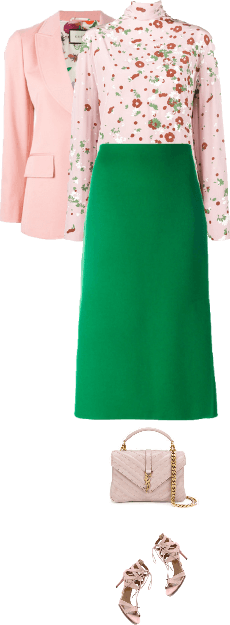 Office outfit: Rose - Green