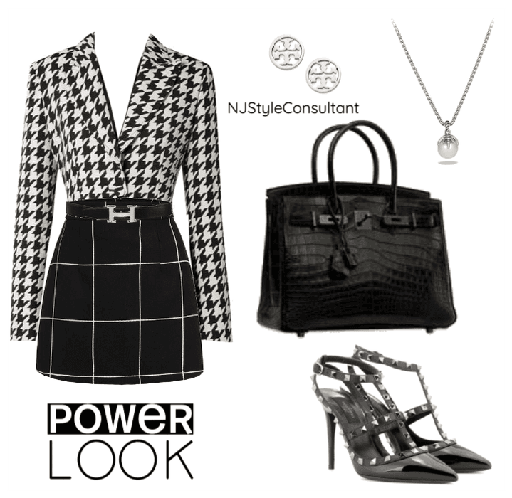black and white power look