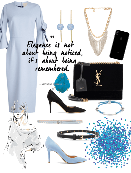 Light Blue - Office Outfit MoodBoard