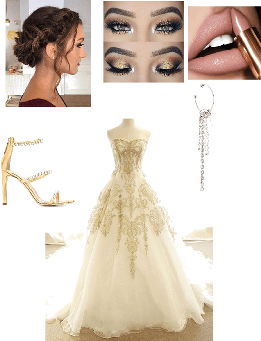 Gold themed wedding dress