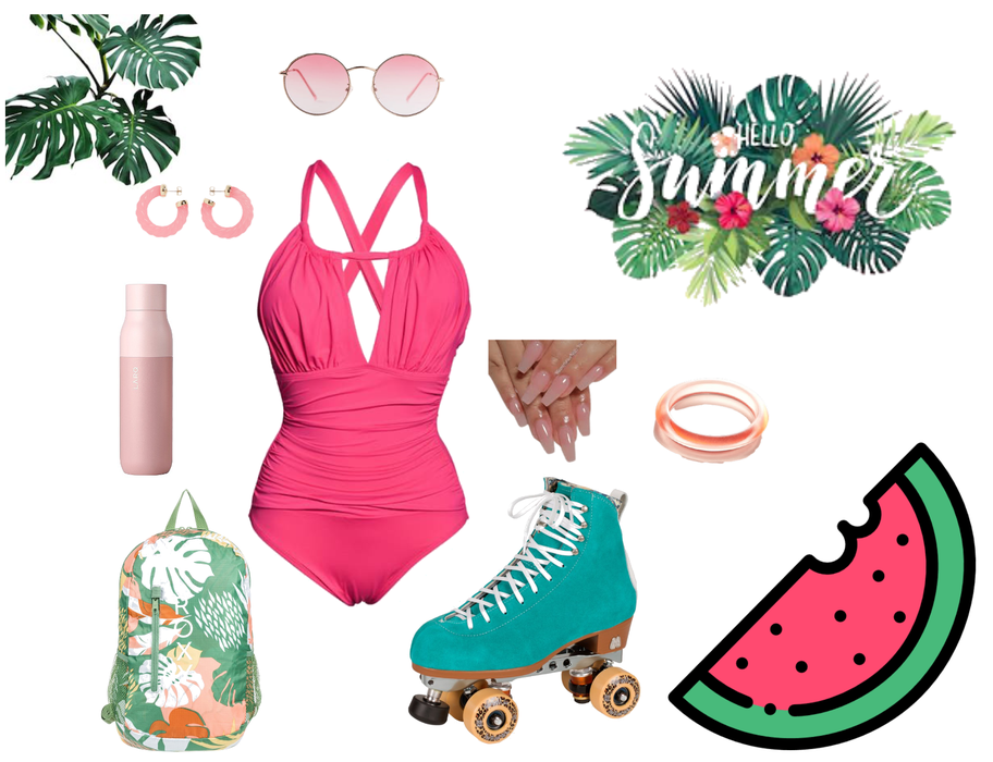 Watermelon Inspired Beach Summer Skate Fit
