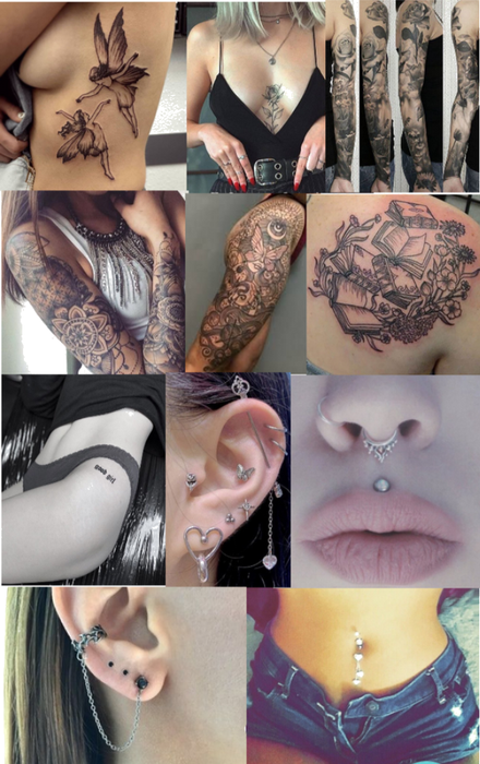 Marley's tattoos and piercings