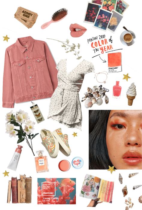 Pantone lively coral mood board