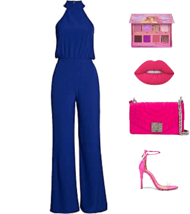 Outfit Glam azul Francés