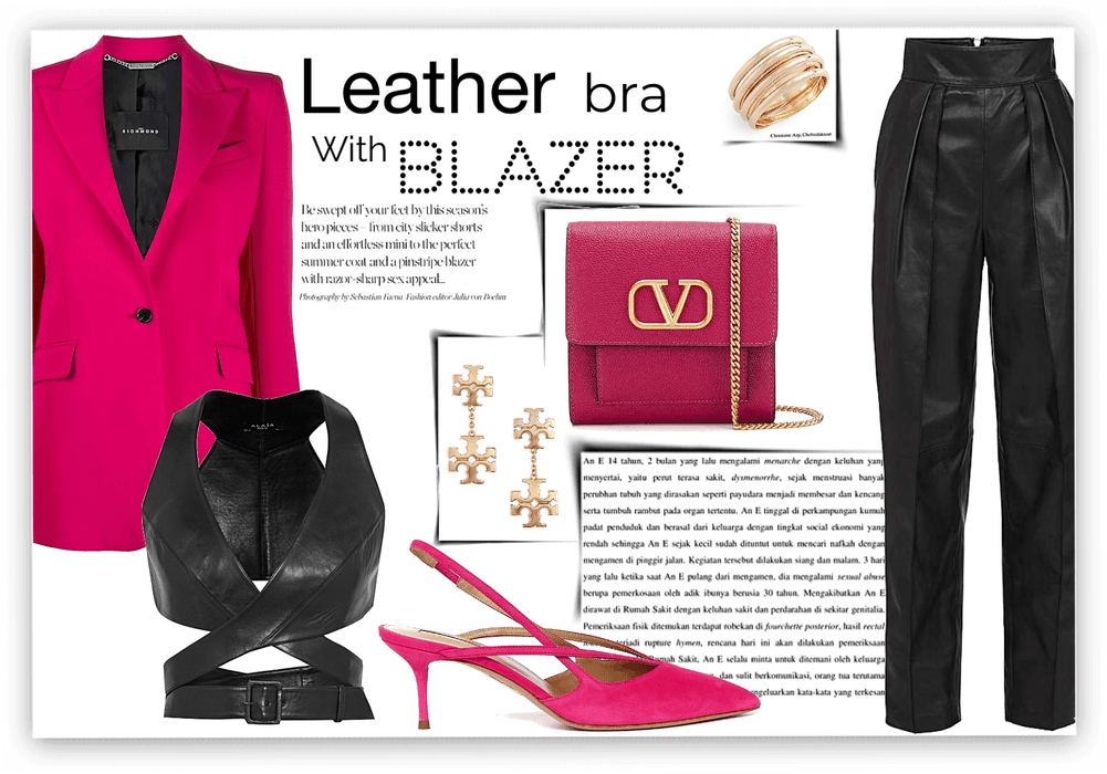 leather bra blazer