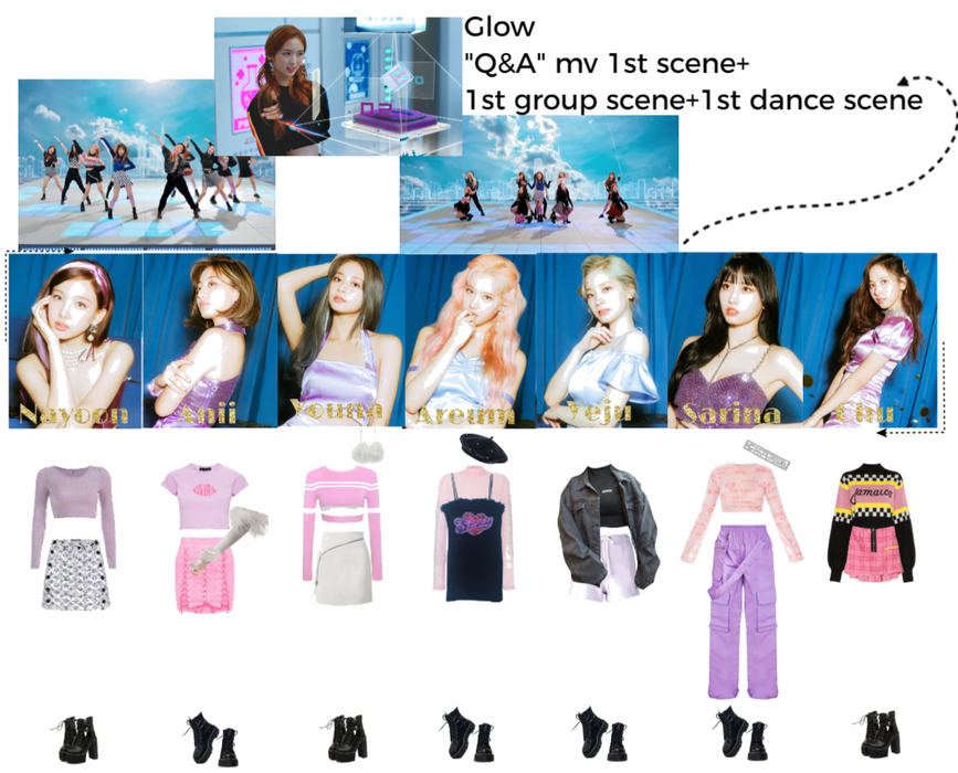 Glow "Q&A" mv 1st scene+Ist group scene+1st dance