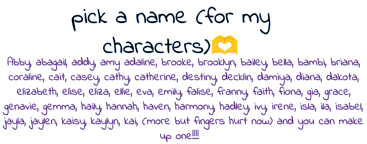pick a name for my characterssss