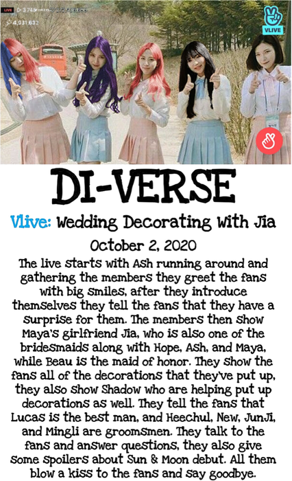 DI-VERSE Vlive: Wedding Decorating With Jia