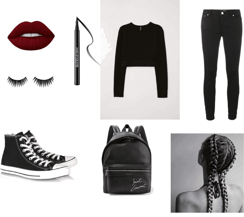 casual goth look
