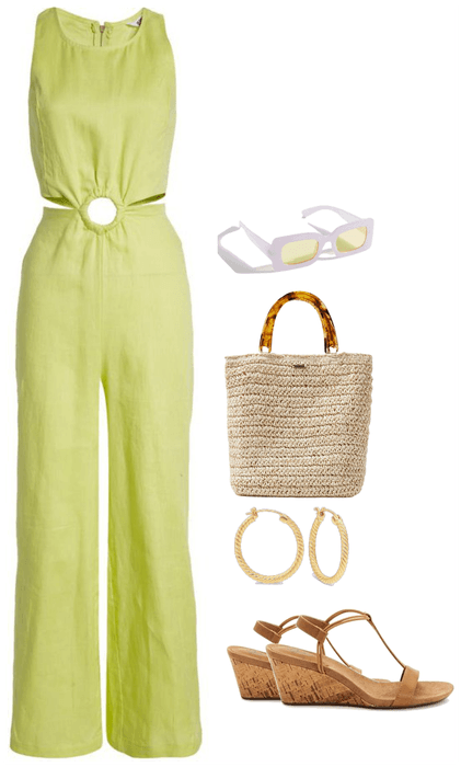 Sunday's Out Lime Wicker Outfit
