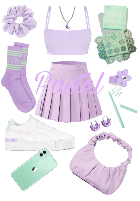 A lot of lilac + a little pastel green