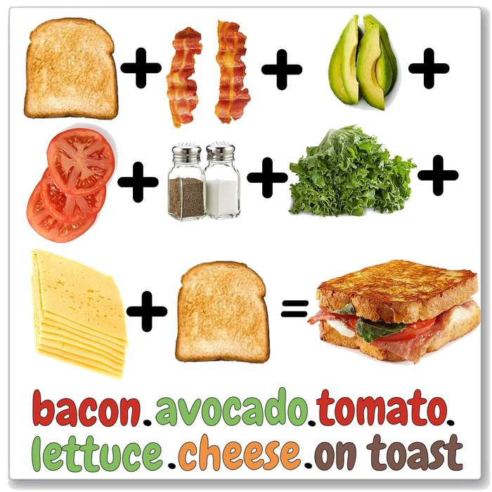 Bacon Avocado Tomato Lettuce Cheese on Toast—Sandwich Challenge