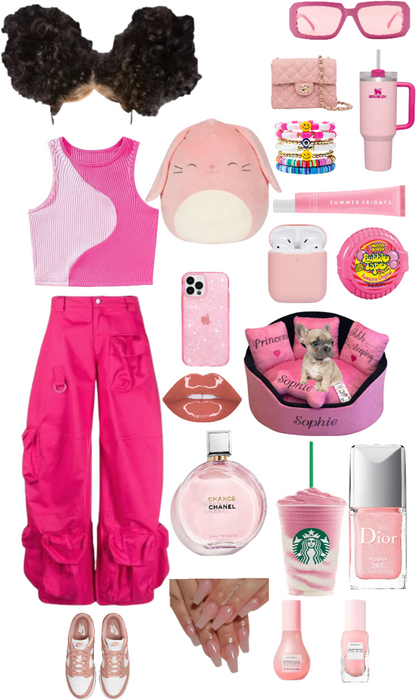 pink teenager outfit