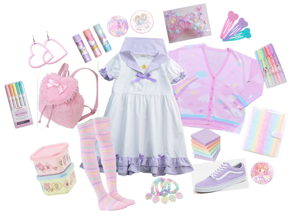 Pastel rainbow school outfit