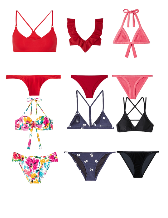 different swimsuits