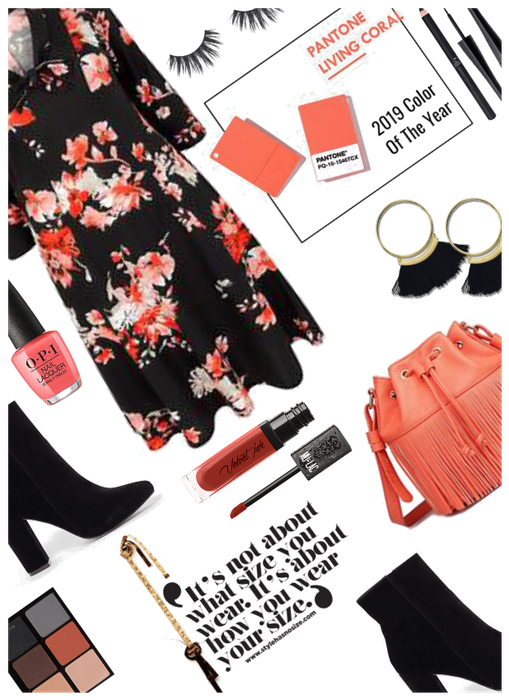Plus Size/Color of year look-Coral