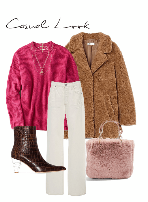 Casual fall look with a pop of color