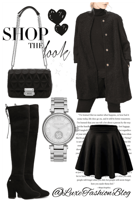 Total Black Outfit - Winter Cute Casual Look