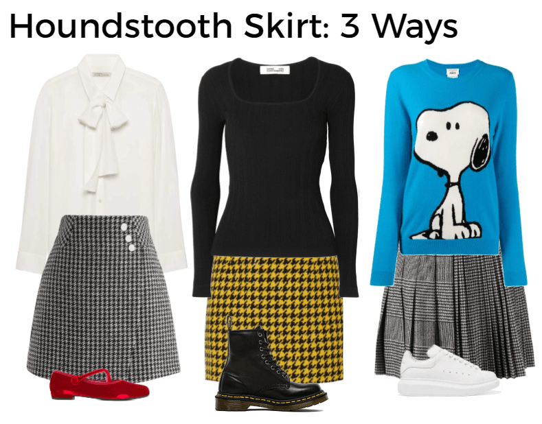 Houndstooth Skirt: 3 Ways