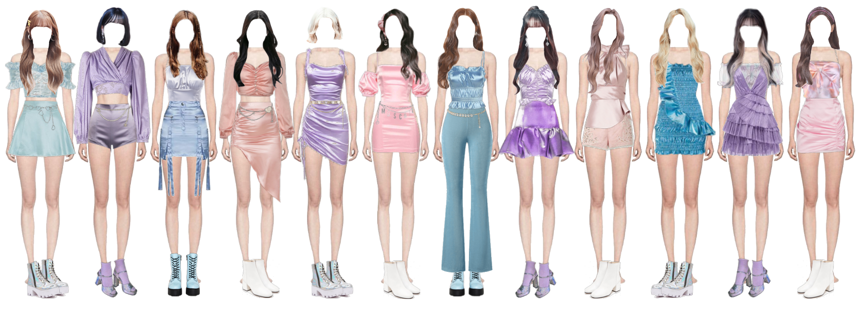 Stage outfit [ Pink Blue Violet ] - FIESTA