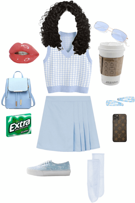 school outfit but blue theme for all the blue lovers