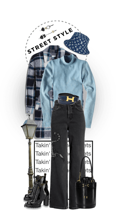 Street Style | Bucket Hat | Blue Flannel