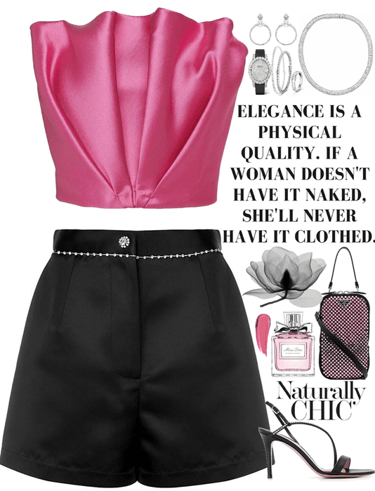 Pink & Black fancy outfit with diamonds