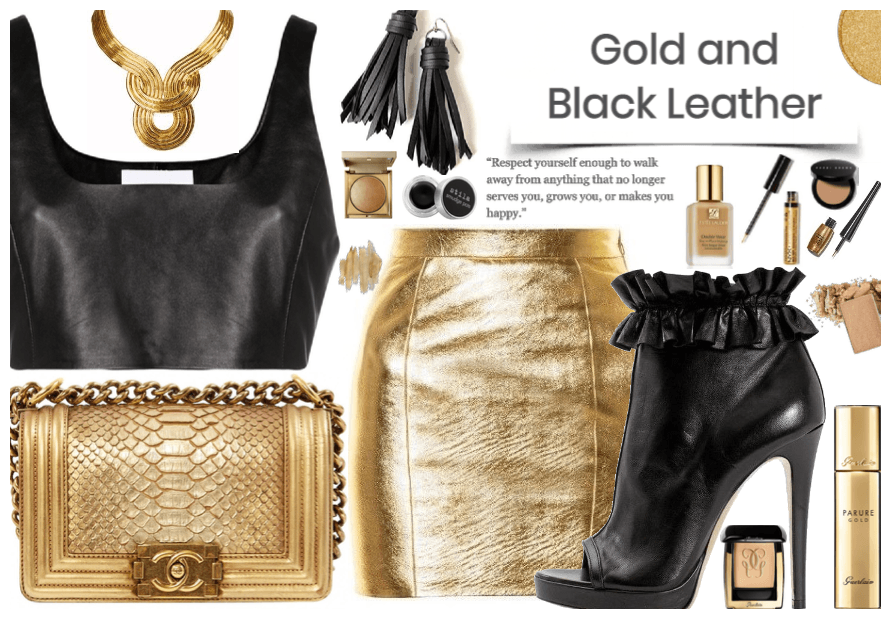 Gold and Black Leather