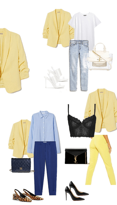 yellow blazer styling