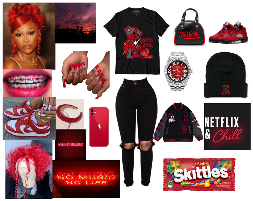 Red Baddie Outfit Shoplook