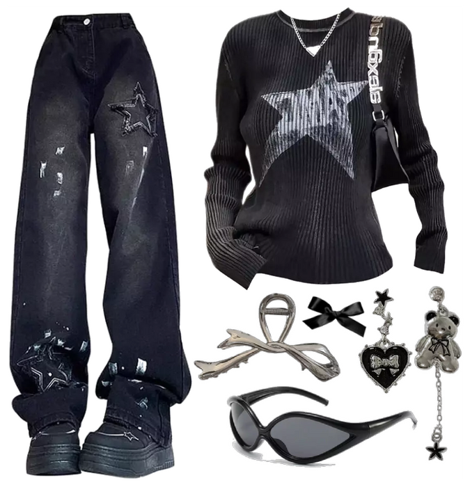 Star Jeans Aesthetic Outfit