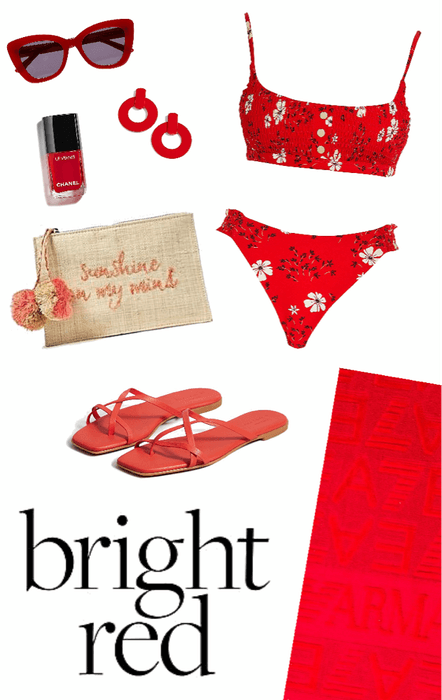 Bright Red Beach Wear