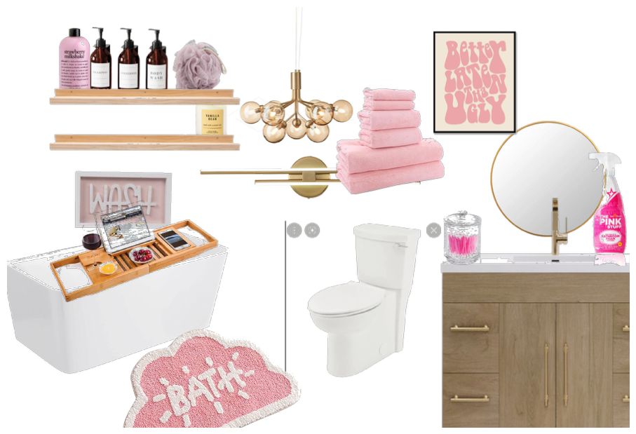 pink bath room