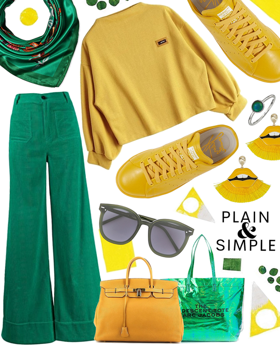 color co-ord green and yellow