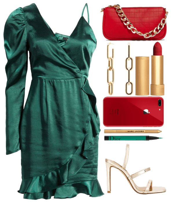 Red, Gold and Green Outfit