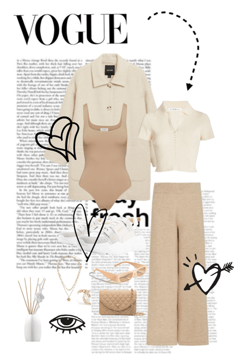 Beige/White Outfit