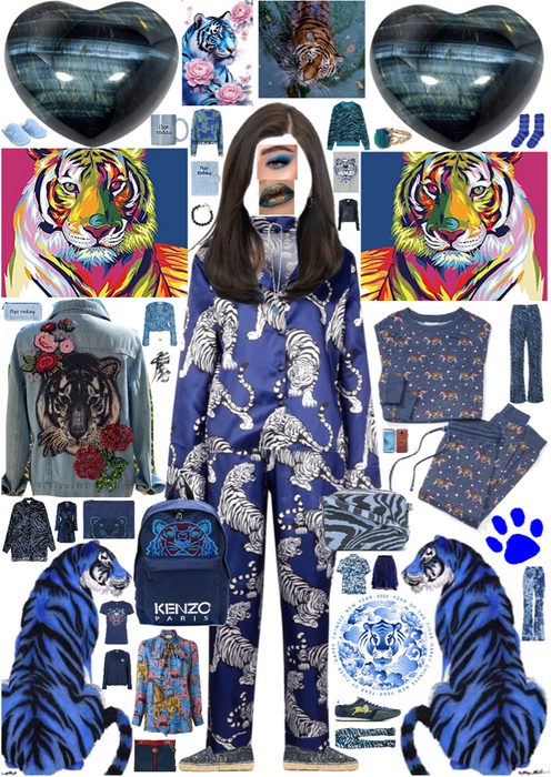 Matching Set Outfit: Blue Tiger