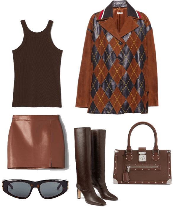 monochrome brown outfit