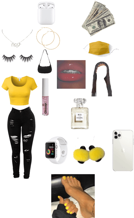 black and yellow outfit theme