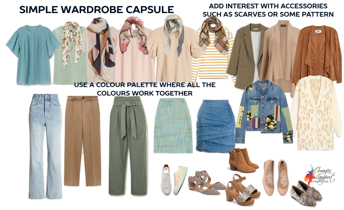 Simple wardrobe capsule in Intriguing colours