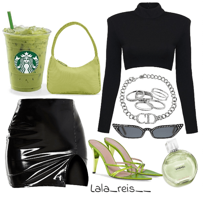 Green & Black Outfit